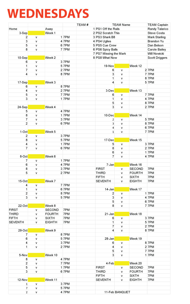 WEEKLY SCHEDULE